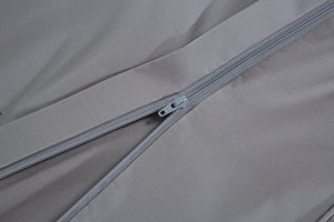A gray Snoozy Monk bamboo Duvet Cover a high quality zipper enclosure