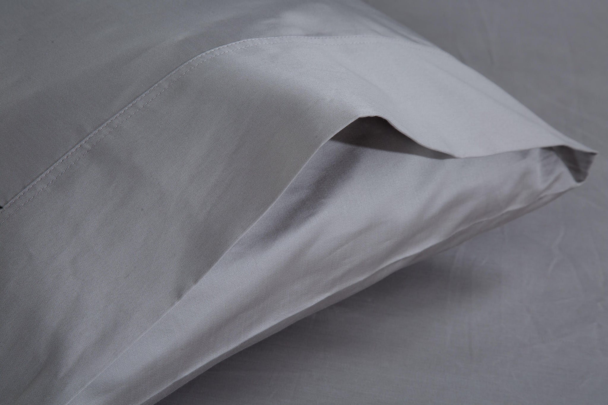 A Snoozy Monk Grey Bamboo Pillow Case with Envelope enclosure