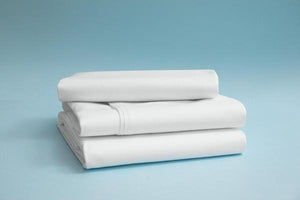A set of white bamboo bed sheets