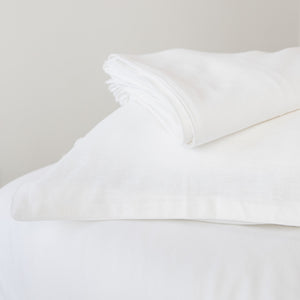 Bamboo Flax Linen Sheets on a Bed