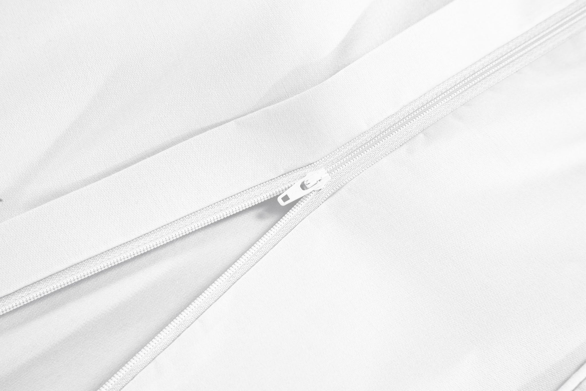 A white Snoozy Monk bamboo Duvet Cover a high quality zipper enclosure