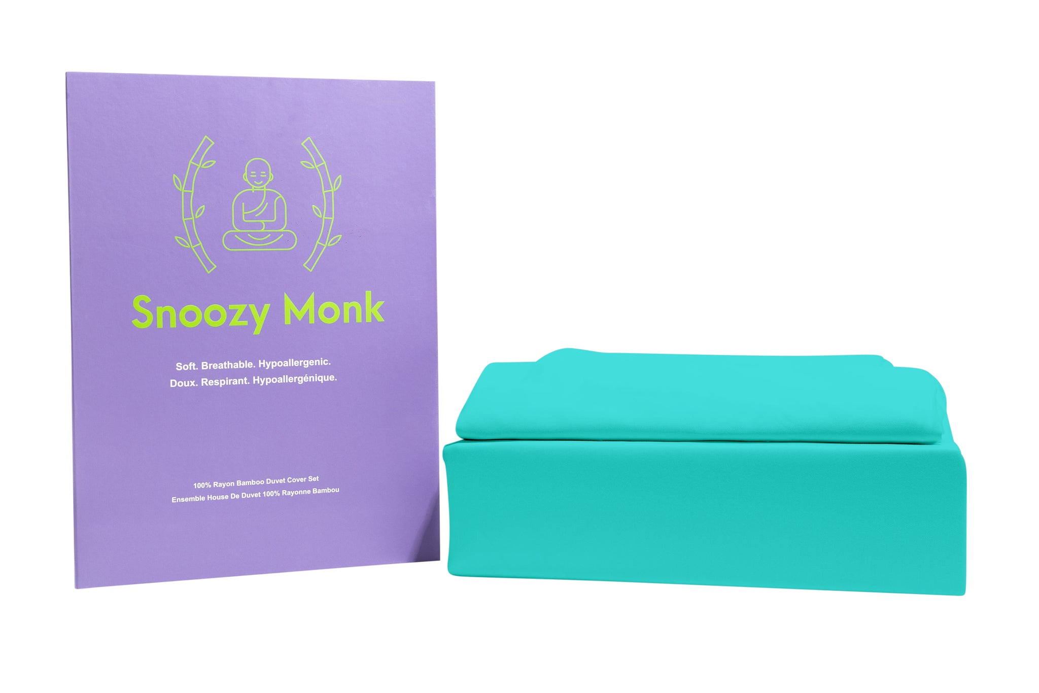 A Blue Snoozy Monk Bamboo Duvet Cover Set